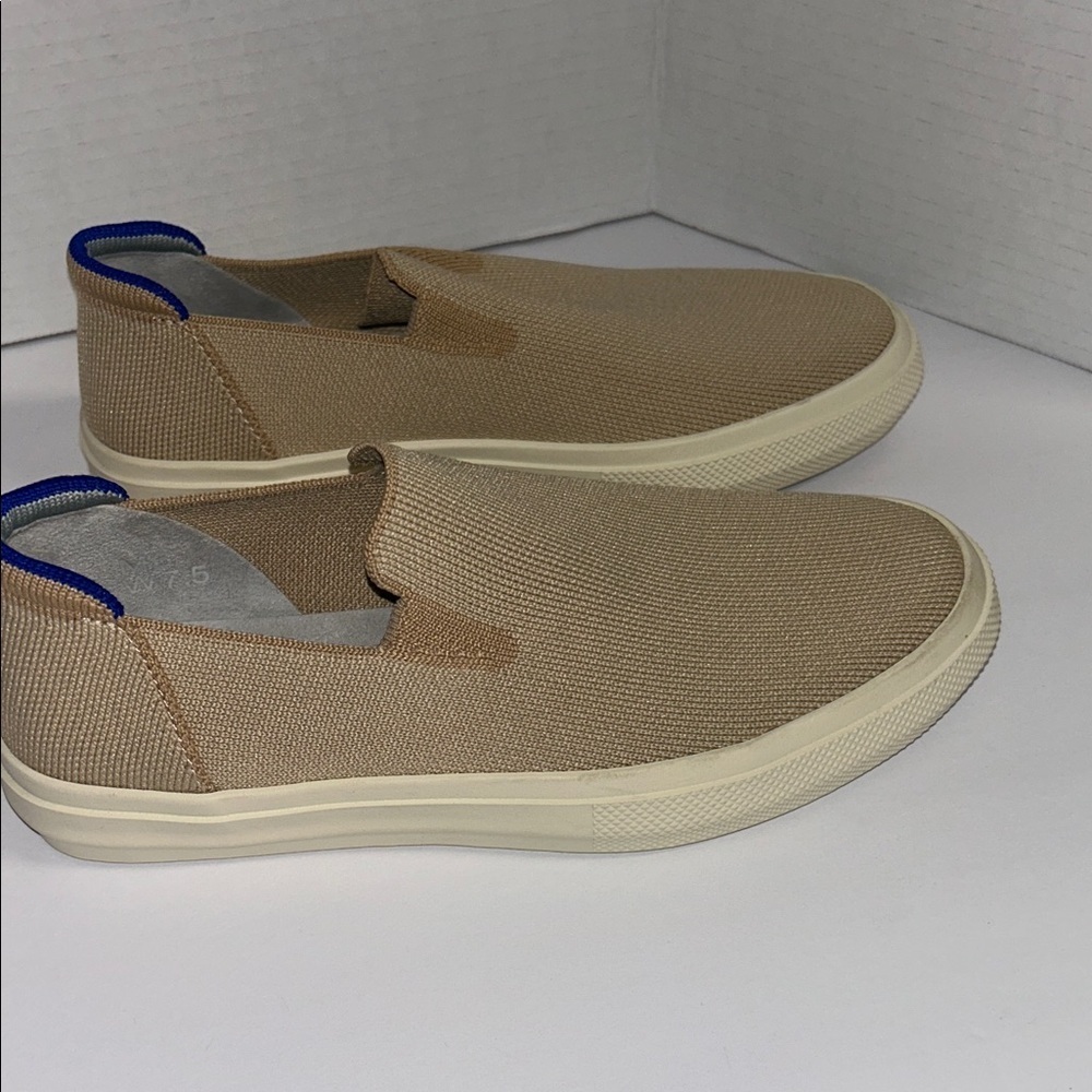 Rothy's Beige Slip-On Sneakers with Blue Accent - Picture 11 of 16